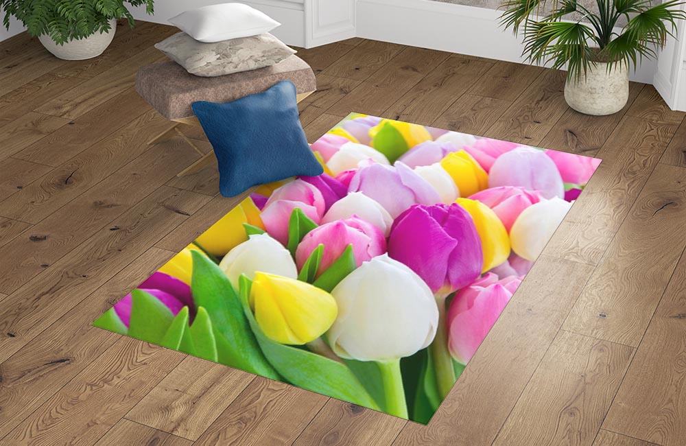 3D Ковер «Разнообразие тюльпанов» Прямоугольный 4