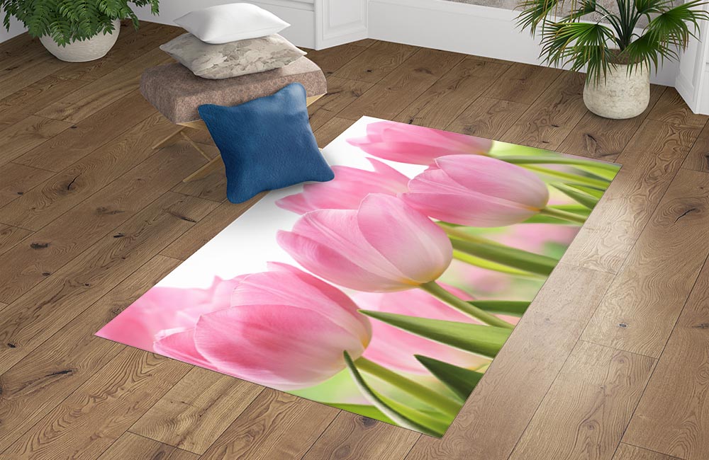 3D Ковер «Крупные розовые тюльпаны» Прямоугольный 4