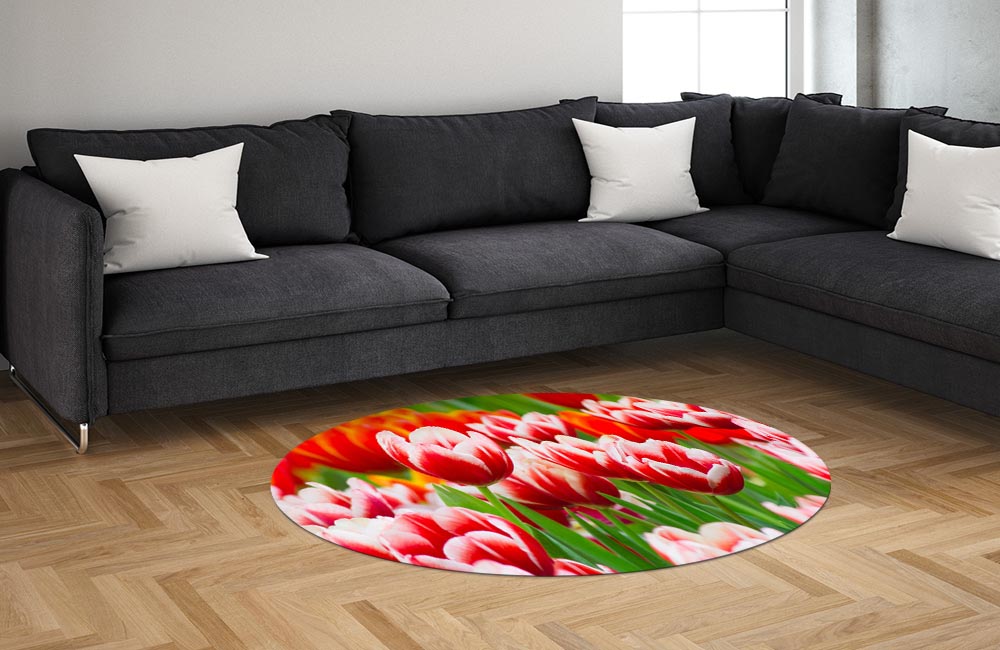 3D Ковер «Красивые тюльпаны» Овальный 1