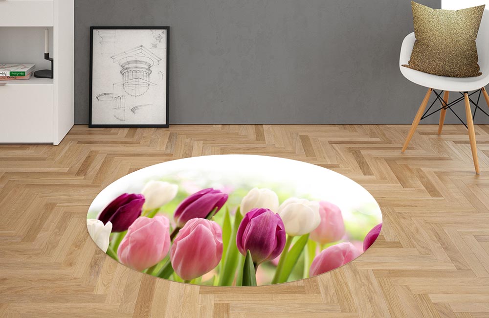 3D Ковер «Тюльпановая нежность» Овальный 2