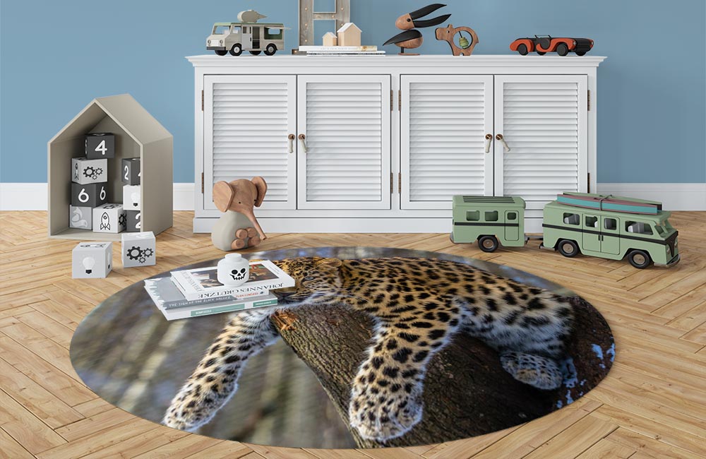 3D Ковер «Амурский леопард» Овальный 3