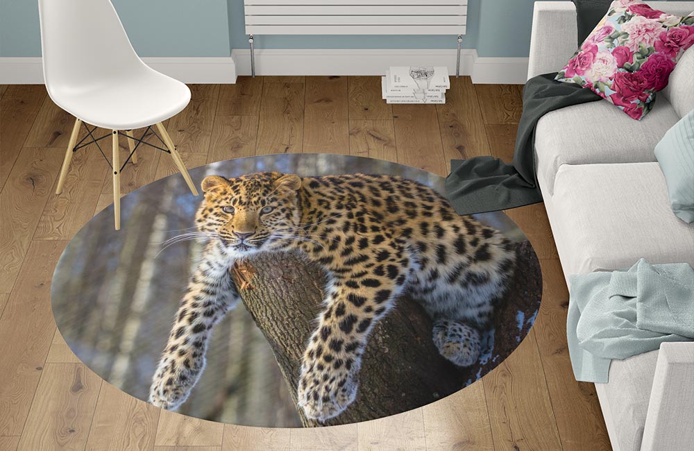 3D Ковер «Амурский леопард» Круглый 1