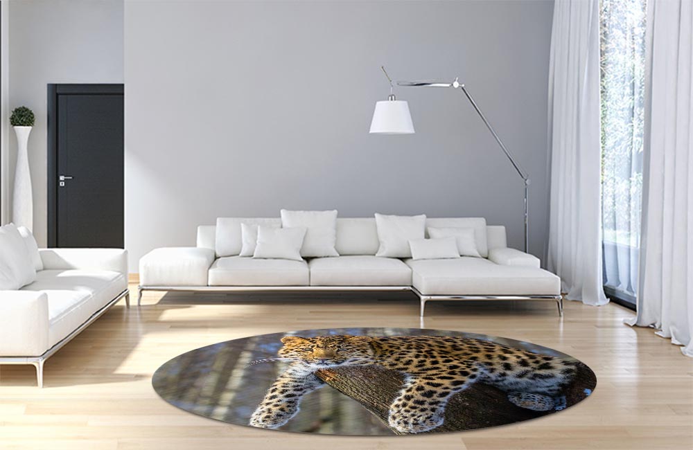 3D Ковер «Амурский леопард» Круглый 4