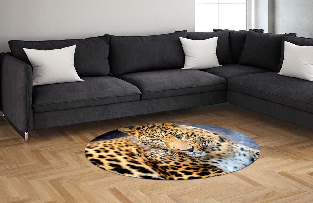 3D Ковер «Красивый леопард» Овальный 1