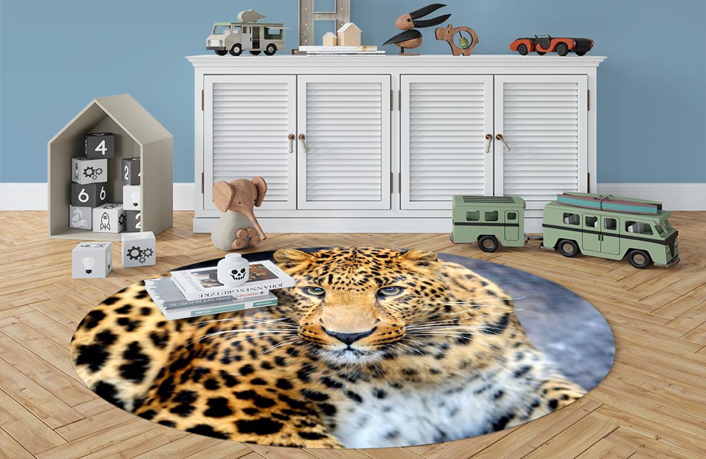 3D Ковер «Красивый леопард» Овальный 3