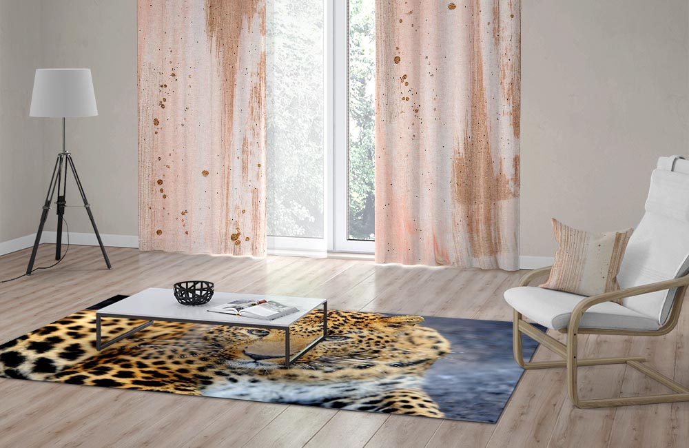 3D Ковер «Красивый леопард» Прямоугольный 2