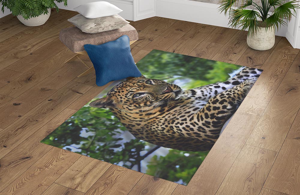 3D Ковер «Отдыхающий леопард» Прямоугольный 4