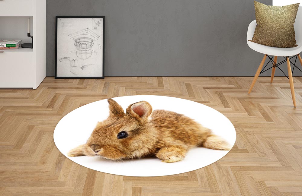 3D Ковер «Милый кролик» Овальный 2