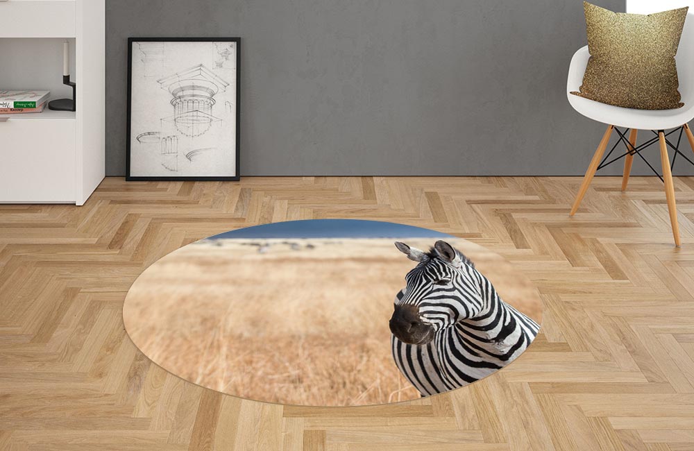 3D Ковер «Одинокая зебра» Овальный 2