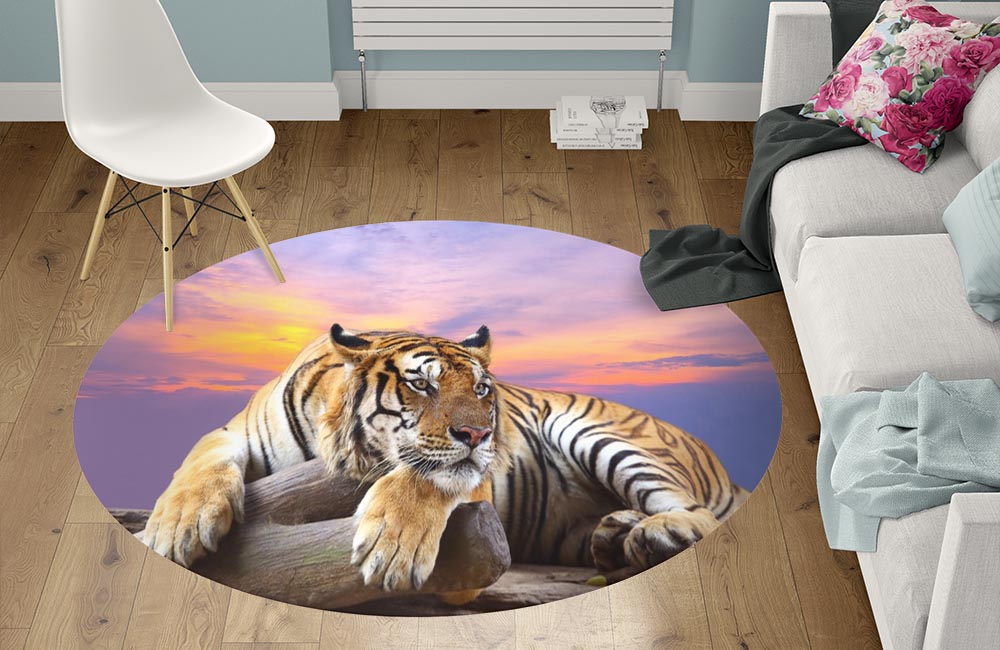 3D Ковер «Бенгальский тигр» Круглый 1