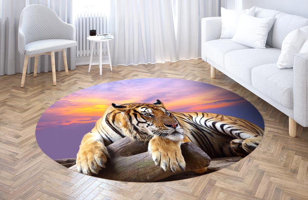 3D Ковер «Бенгальский тигр» Круглый 3