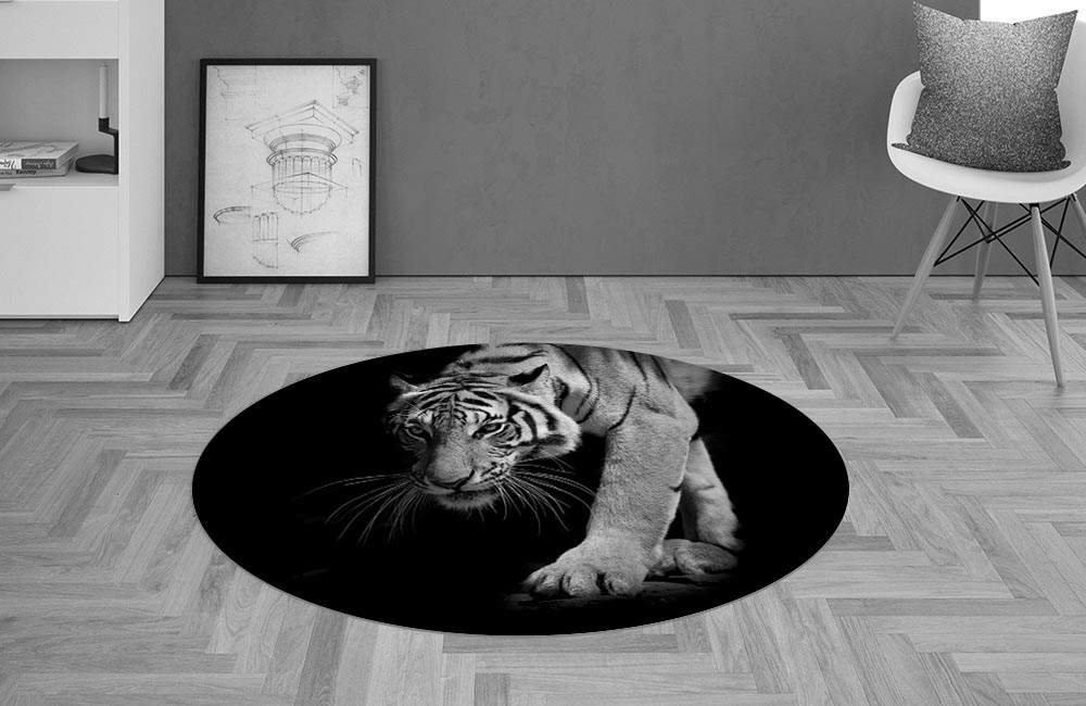 3D Ковер «Крадущийся тигр» Овальный 2