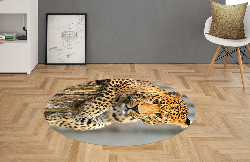 3D Ковер «Спокойный леопард» Овальный 2