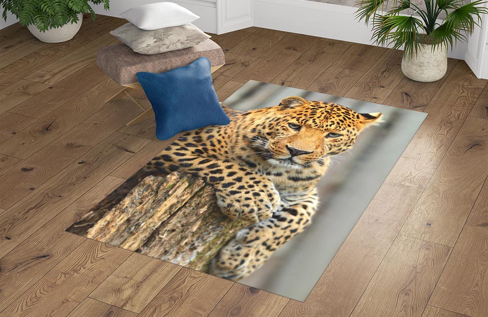 3D Ковер «Спокойный леопард» Прямоугольный 4