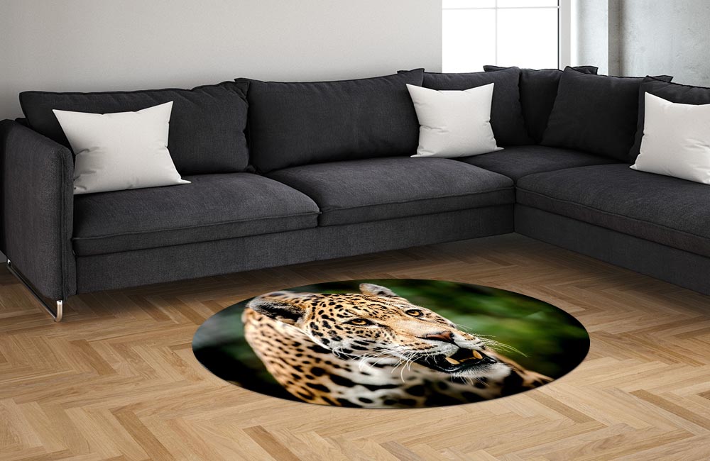 3D Ковер «Оскал леопарда» Овальный 1