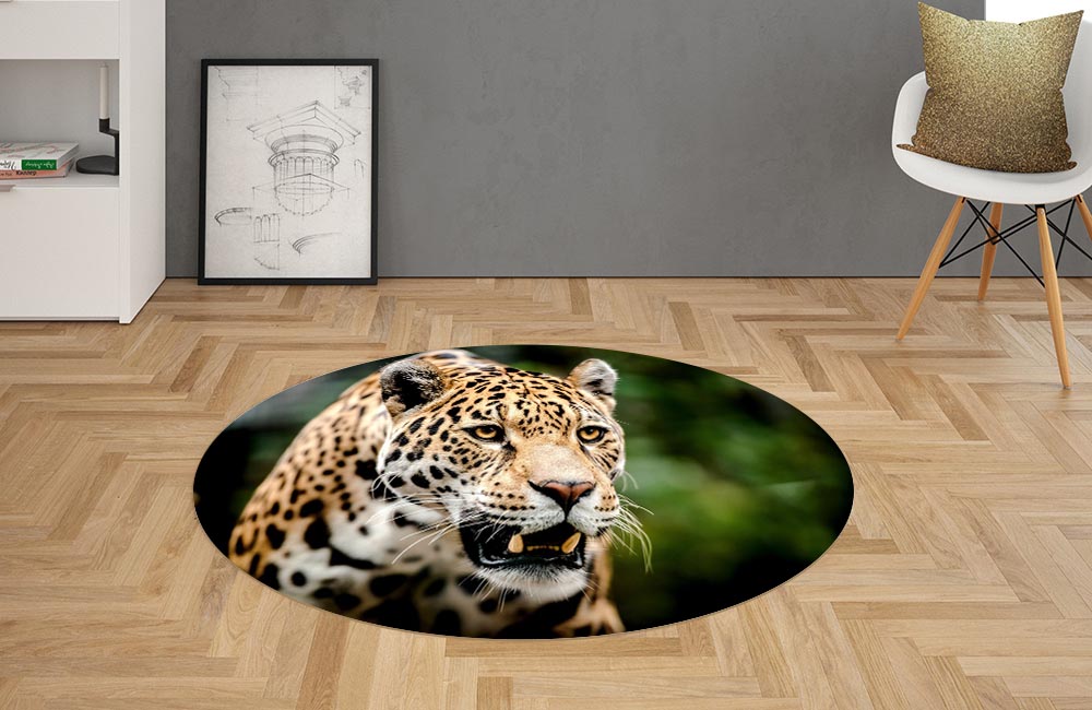 3D Ковер «Оскал леопарда» Овальный 2