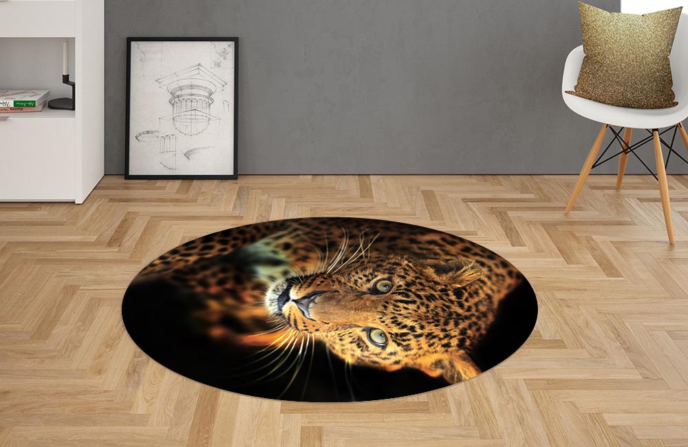 3D Ковер «Взгляд леопарда» Овальный 2