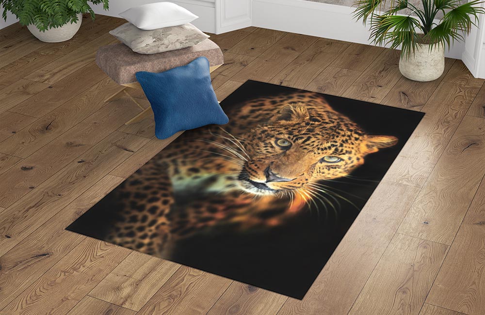 3D Ковер «Взгляд леопарда» Прямоугольный 4