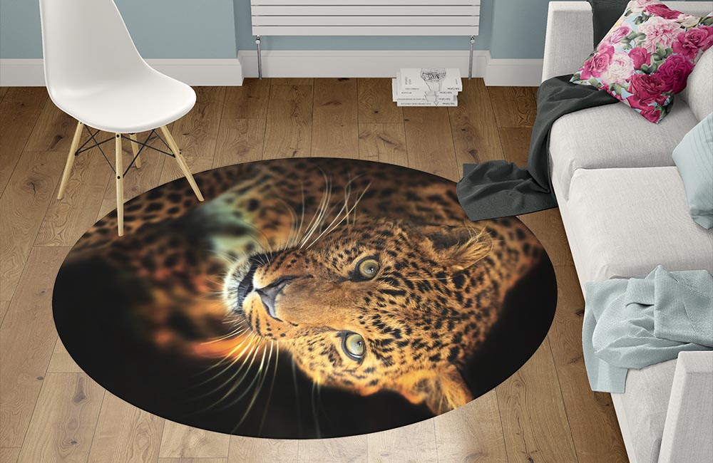 3D Ковер «Взгляд леопарда» Круглый 1