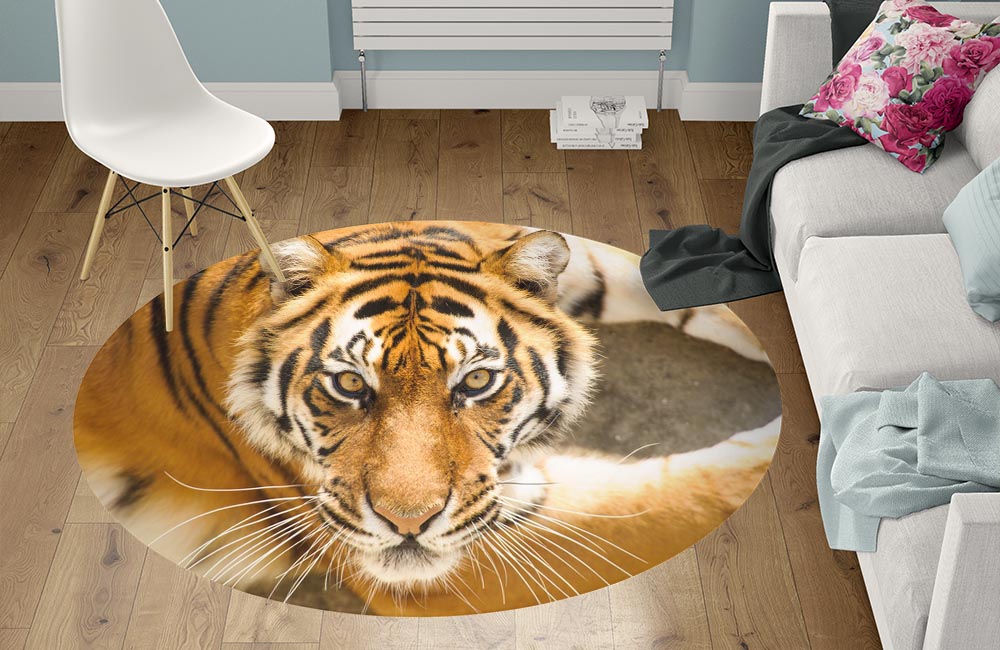 3D Ковер «Тигриный взгляд» Круглый 1