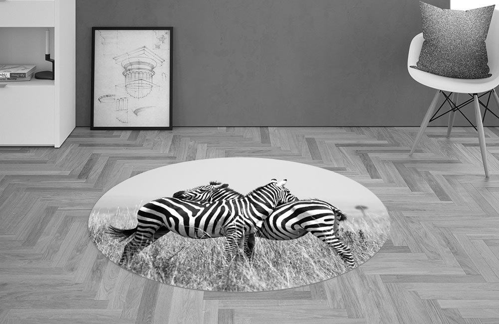 3D Ковер «Влюбленные зебры» Овальный 2