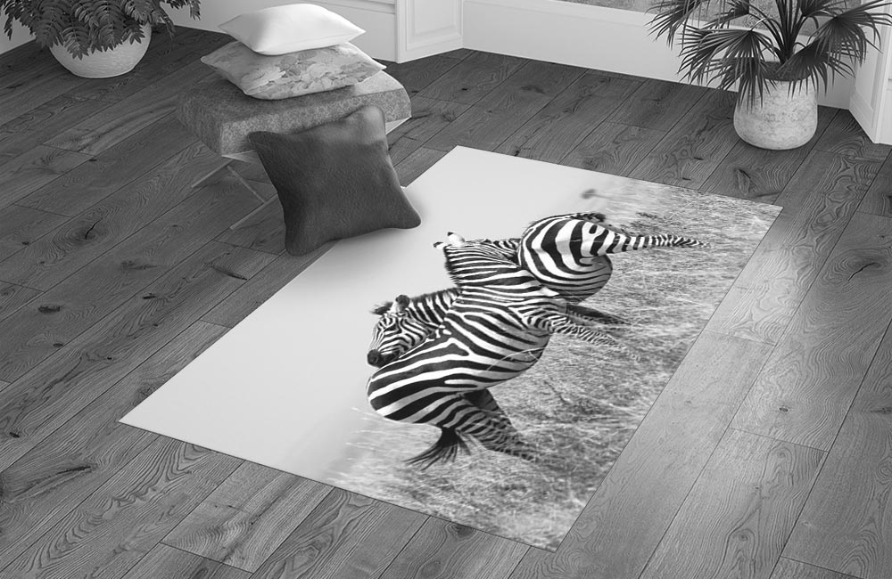 3D Ковер «Влюбленные зебры» Прямоугольный 4