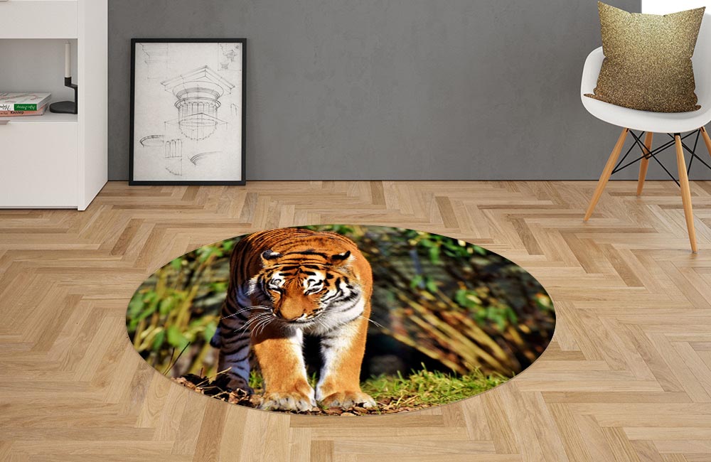3D Ковер «Тигр на солнечной поляне» Овальный 2