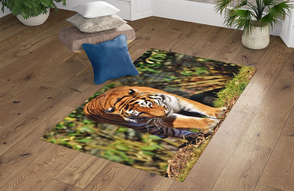 3D Ковер «Тигр на солнечной поляне» Прямоугольный 4